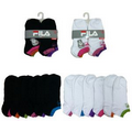 Women's FILA Brand No-Show Sock 6-Packs- Size 9-11